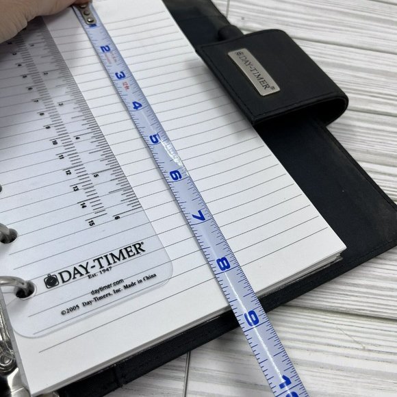 DAY TIMER 7-Ring Organizer Binder Planner Cover 1” Black Vinyl Snap Close - Picture 10 of 12